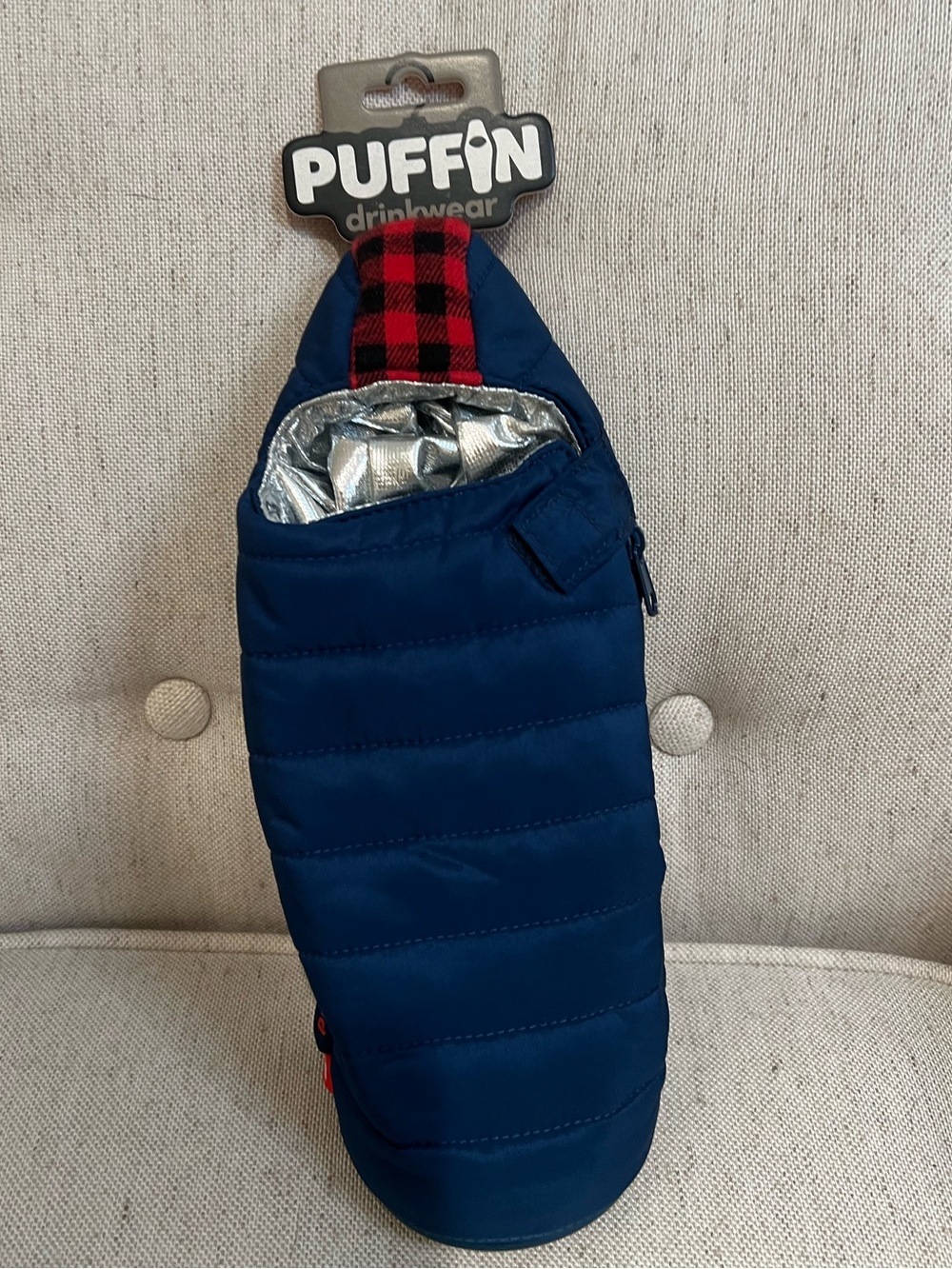 NWT Puffin Drinkwear "The OG" bottle cooler sleeve | Blue & Red |